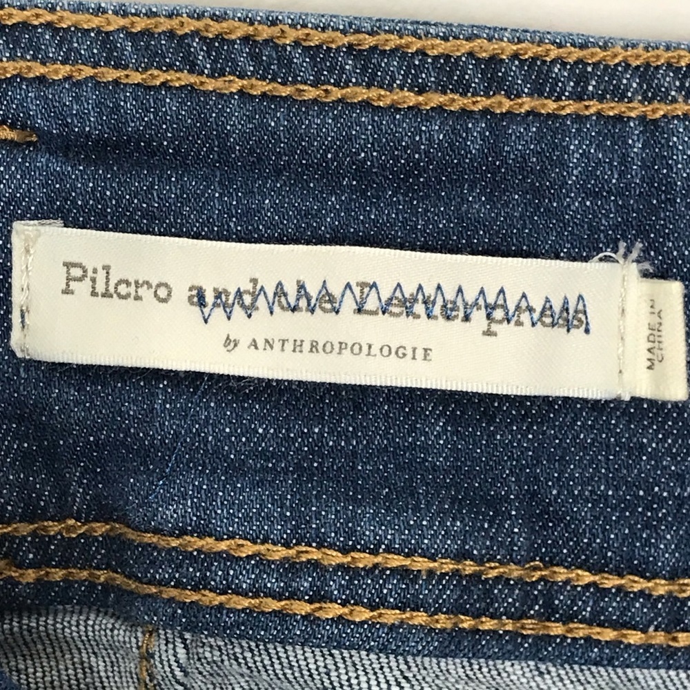 Anthropologie Pilcro and the Letterpress Cropped Culotte Tie Belt Jeans Size 25P - Picture 3 of 12